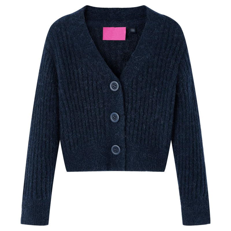 Load image into Gallery viewer, Vidaxl kindervest gebreid 104 marineblauw
