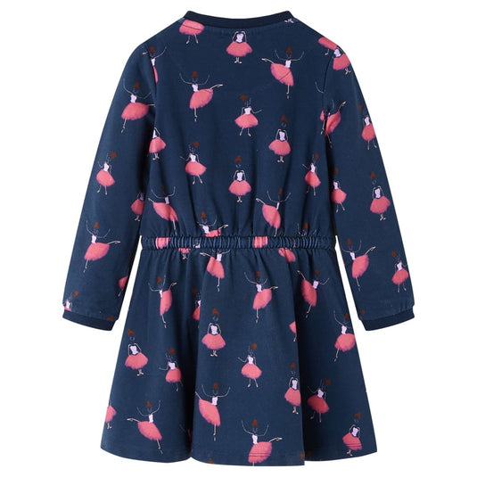 Vidaxl kinderjurk 128 marineblauw