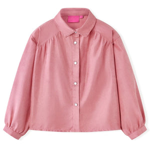 Vidaxl kinderblouse met lantaarnmouwen 104 oudroze