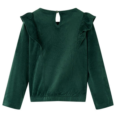 Vidaxl kinderblouse met ruches 116 donkergroen
