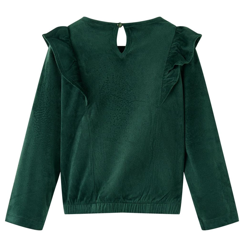Load image into Gallery viewer, Vidaxl kinderblouse met ruches 128 donkergroen
