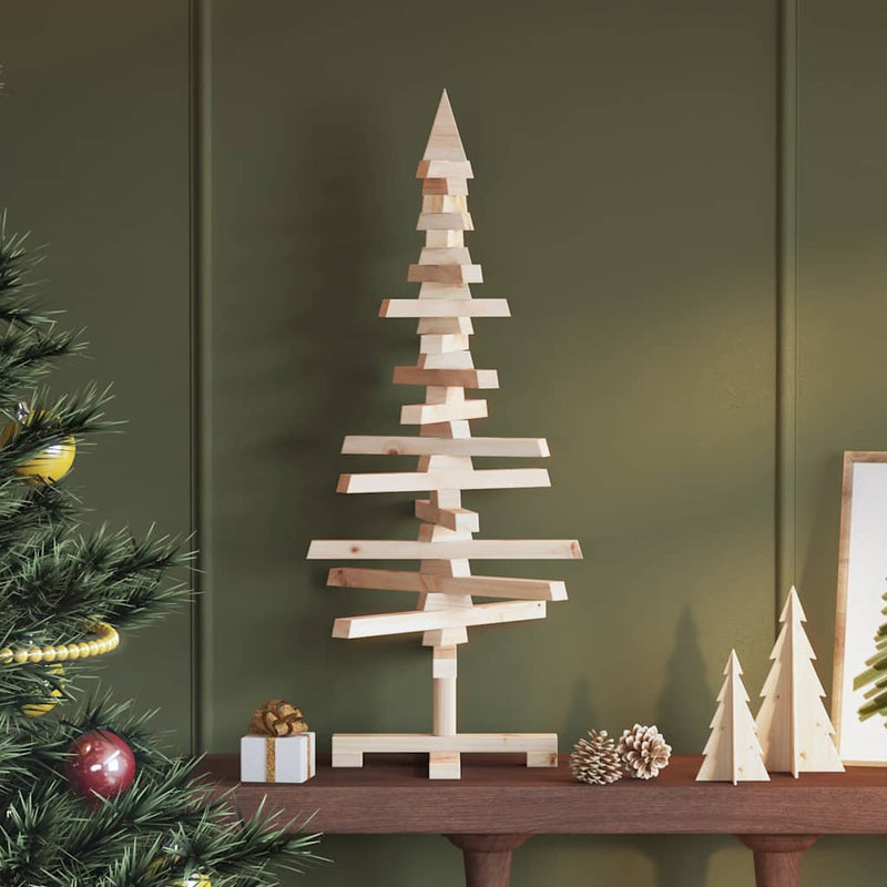 Afbeelding laden in galerijviewer, Vidaxl kerstdecoratie kerstboom 90 cm massief grenenhout
