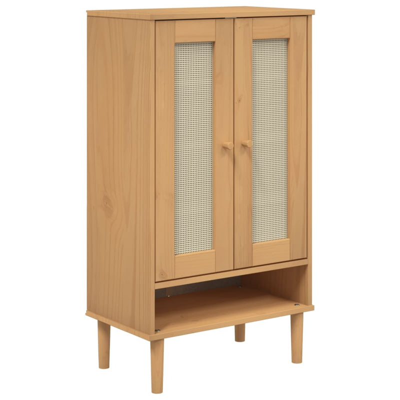 Load image into Gallery viewer, Vidaxl schoenenkast senja 59,5x35x107 cm rattan look grenenhout bruin
