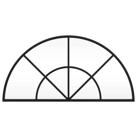 Vidaxl wandspiegel boog 60x30 cm ijzer zwart