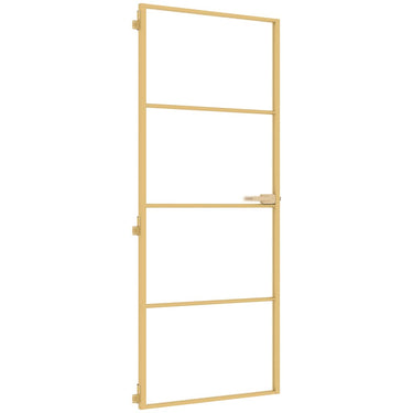 Vidaxl binnendeur smal 83x201,5 cm gehard glas en aluminium goudkleur