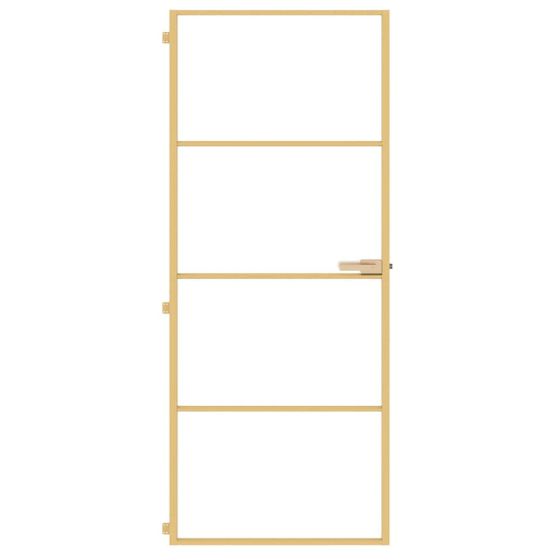 Load image into Gallery viewer, Vidaxl binnendeur smal 83x201,5 cm gehard glas en aluminium goudkleur

