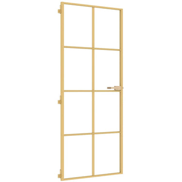 Vidaxl binnendeur smal 83x201,5 cm gehard glas en aluminium goudkleur