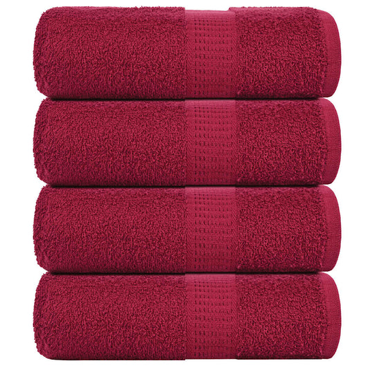 Vidaxl washandjes frogn 4 st 30x30 cm 360 g m² bordeaux