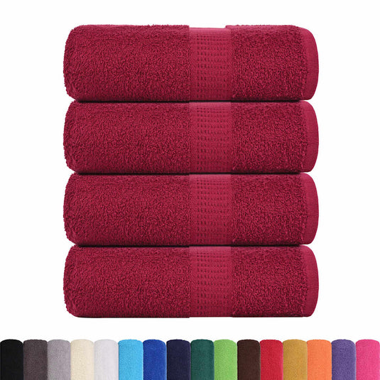 Vidaxl washandjes frogn 4 st 30x30 cm 360 g m² bordeaux