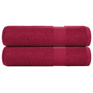 Vidaxl badhanddoeken frogn 2 st 100x150 cm 360 g m² bordeaux