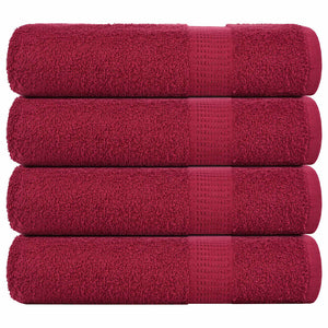 Vidaxl badhanddoeken frogn 4 st 100x150 cm 360 g m² bordeaux