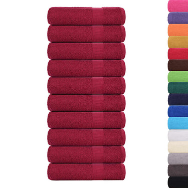 Vidaxl badhanddoeken frogn 10 st 100x150 cm 360 g m² bordeaux