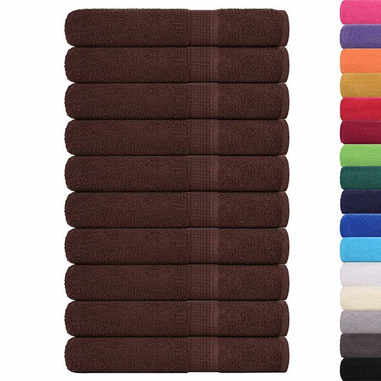 Vidaxl handdoeken frogn 10 st 100x200 cm 360 g m² bruin