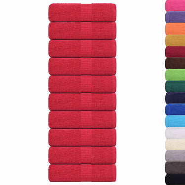 Vidaxl washandjes frogn 10 st 30x30 cm 360 g m² rood