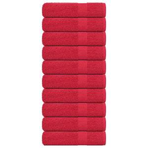 Vidaxl badhanddoeken frogn 10 st 100x150 cm 360 g m² rood
