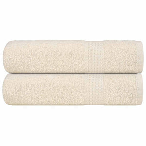 Vidaxl douchehanddoeken frogn 2 st 70x140 cm 360 g m² crème