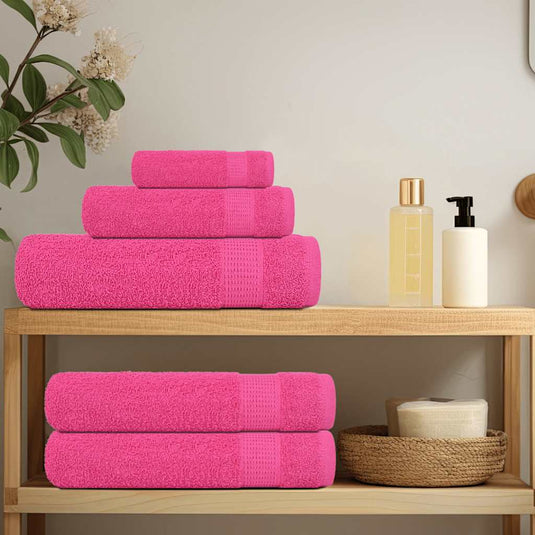 Vidaxl douchehanddoeken frogn 4 st 70x140 cm 360 g m² roze