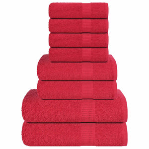 Vidaxl 8-delige handdoekenset frogn 360 g m² rood