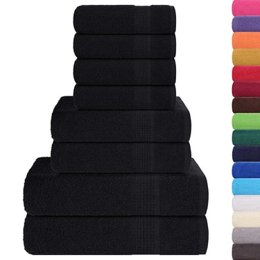 Vidaxl 8-delige handdoekenset frogn 360 g m² zwart