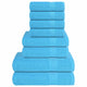Vidaxl 8-delige handdoekenset frogn 360 g m² turquoise