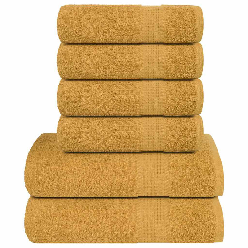 Load image into Gallery viewer, Vidaxl 6-delige handdoekenset frogn 360 g m² goud
