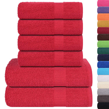 Vidaxl 6-delige handdoekenset frogn 360 g m² rood