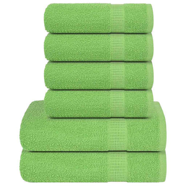 Vidaxl 6-delige handdoekenset frogn 360 g m² appelgroen
