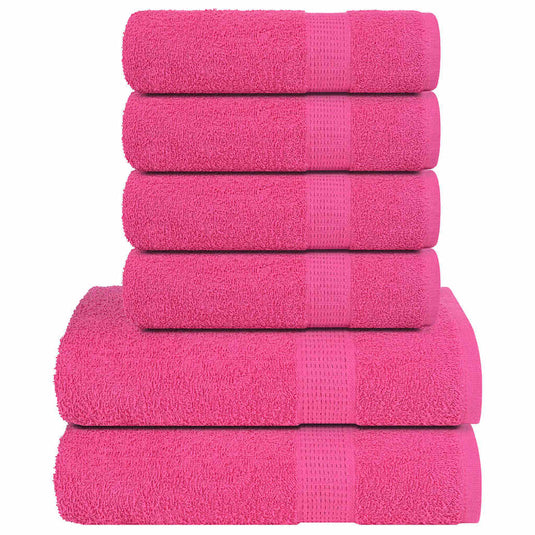 Vidaxl 6-delige handdoekenset frogn 360 g m² roze