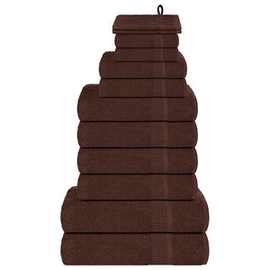 Vidaxl 12-delige handdoekenset frogn 360 g m² bruin