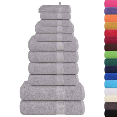 Vidaxl 12-delige handdoekenset frogn 360 g m² grijs