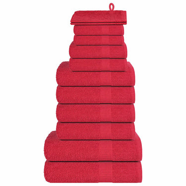 Vidaxl 12-delige handdoekenset frogn 360 g m² rood