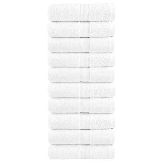 Vidaxl premium washandjes solund 10 stuks 30x30 cm 600 g m² wit