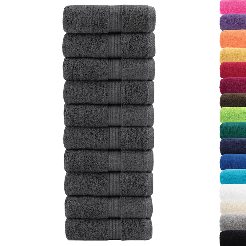 Load image into Gallery viewer, Vidaxl premium washandjes solund 10 stuks antraciet 30x30 cm 600 g m²
