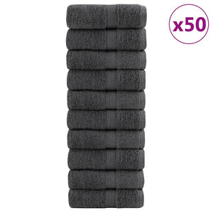 Vidaxl premium washandjes solund 50 stuks antraciet 30x30cm 600 g m²