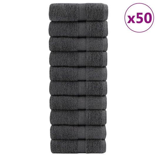 Vidaxl premium washandjes solund 50 stuks antraciet 30x30cm 600 g m²
