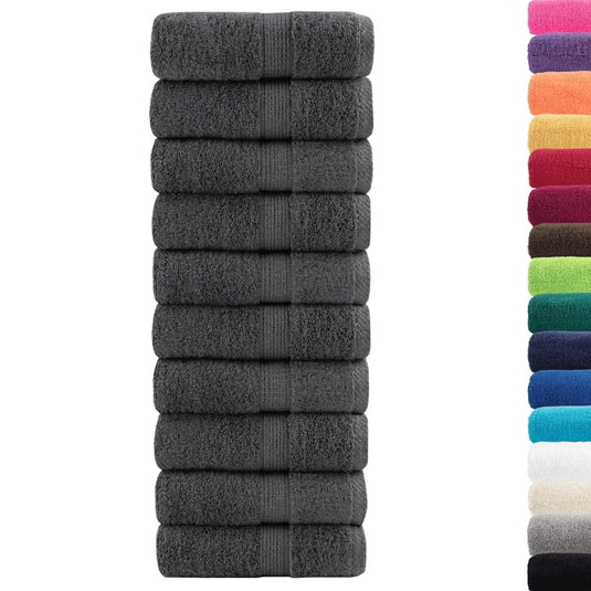Vidaxl premium washandjes solund 50 stuks antraciet 30x30cm 600 g m²