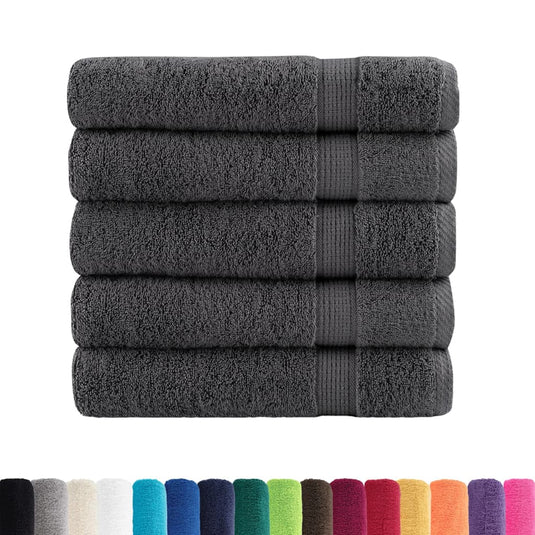 Vidaxl badhanddoeken solund 25 st 600 g m² 100x150 cm antraciet