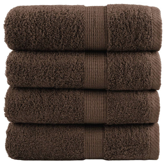 Vidaxl premium washandjes solund 4 stuks bruin 30x30 cm 600 g m²