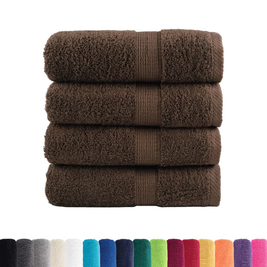 Vidaxl premium washandjes solund 4 stuks bruin 30x30 cm 600 g m²