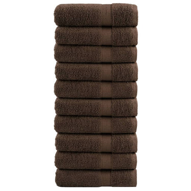 Vidaxl badhanddoeken solund 10 st 600 g m² 70x140 cm bruin