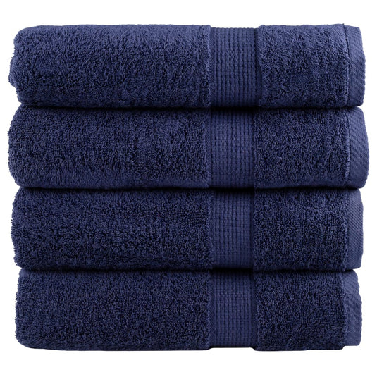 VidaXL Handdoeken SOLUND 4 st 600 g m² 50x100 cm marineblauw