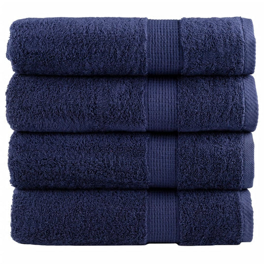 Vidaxl badhanddoeken solund 4 st 600 g m² 70x140 cm marineblauw
