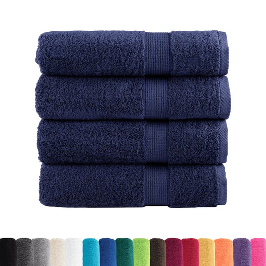 Vidaxl badhanddoeken solund 4 st 600 g m² 70x140 cm marineblauw