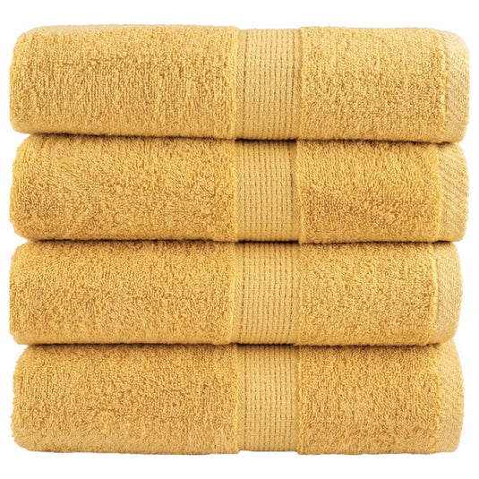 Vidaxl premium washandjes solund 4 stuks goud 30x30cm 600 g m²