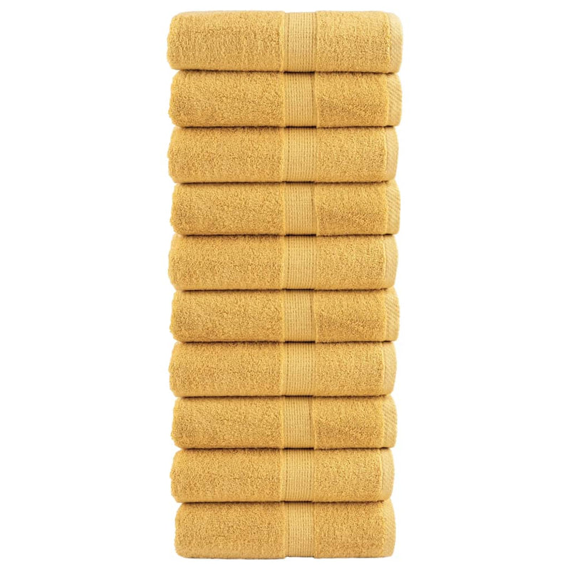 Load image into Gallery viewer, Vidaxl premium washandjes solund 10 stuks goud 30x30cm 600 g m²
