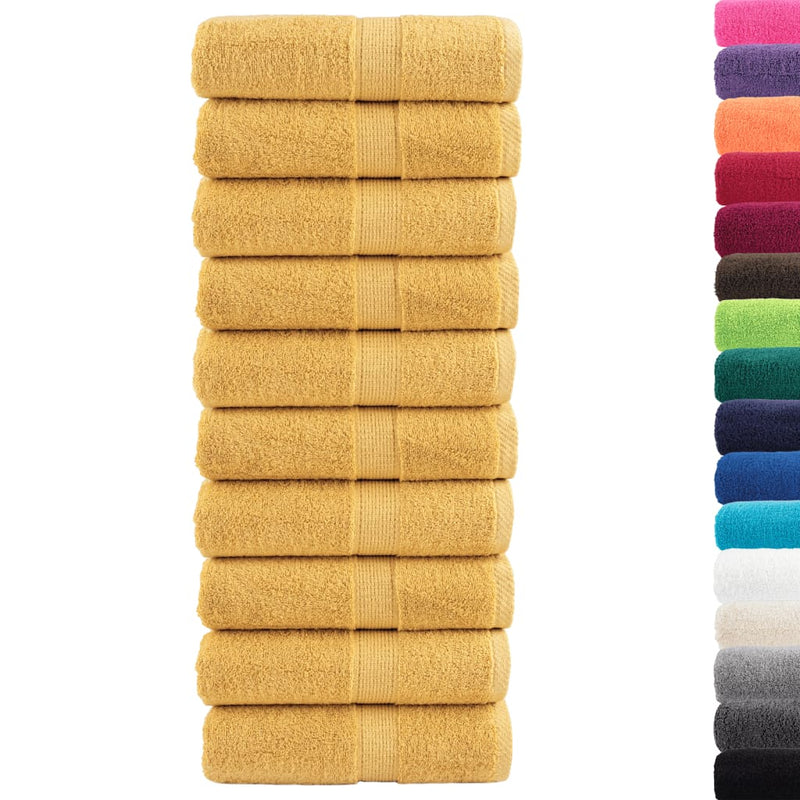 Load image into Gallery viewer, Vidaxl premium washandjes solund 10 stuks goud 30x30cm 600 g m²
