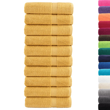 Vidaxl badhanddoeken solund 10 st 600 g m² 100x150 cm goudkleurig