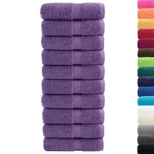 Vidaxl premium washandjes solund 10 stuks paars 30x30 cm 600 g m2