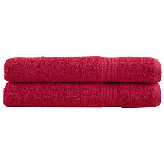 Vidaxl handdoeken solund 2 st 600 g m² 100x200 cm rood