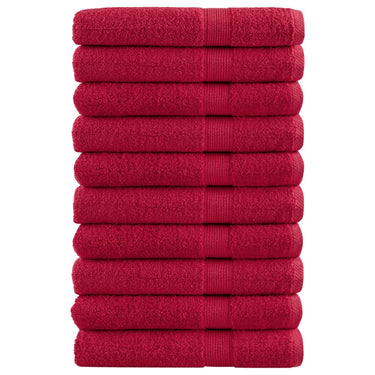 Vidaxl handdoeken solund 10 st 600 g m² 100x200 cm rood